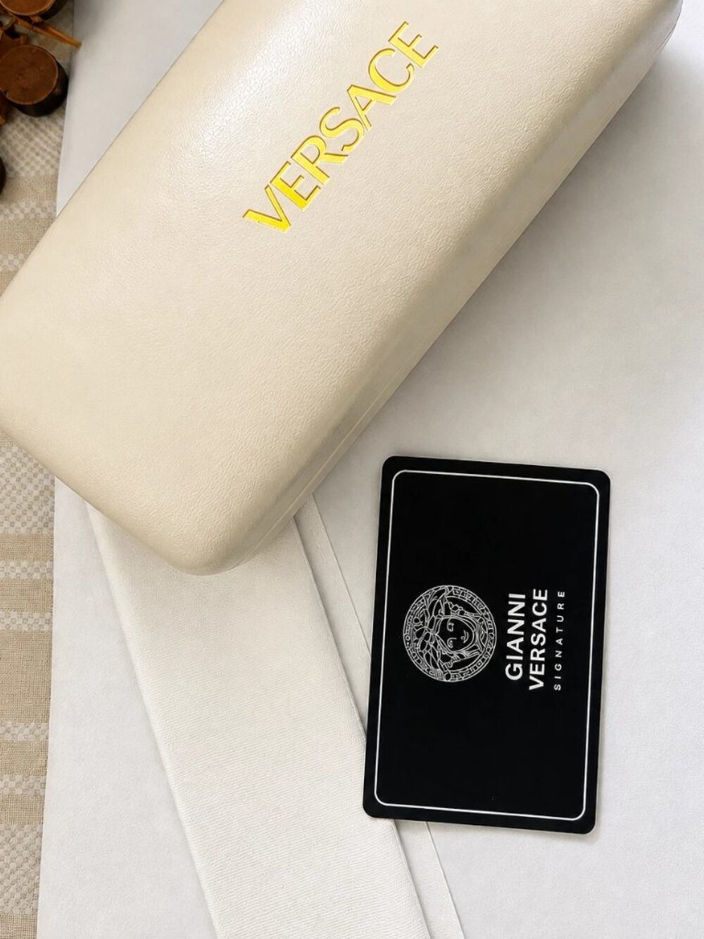 Versace Cat Eye Frame (Authentic with Authenticity Card) 55,18,140, Black & Gold - Picture 6 of 7